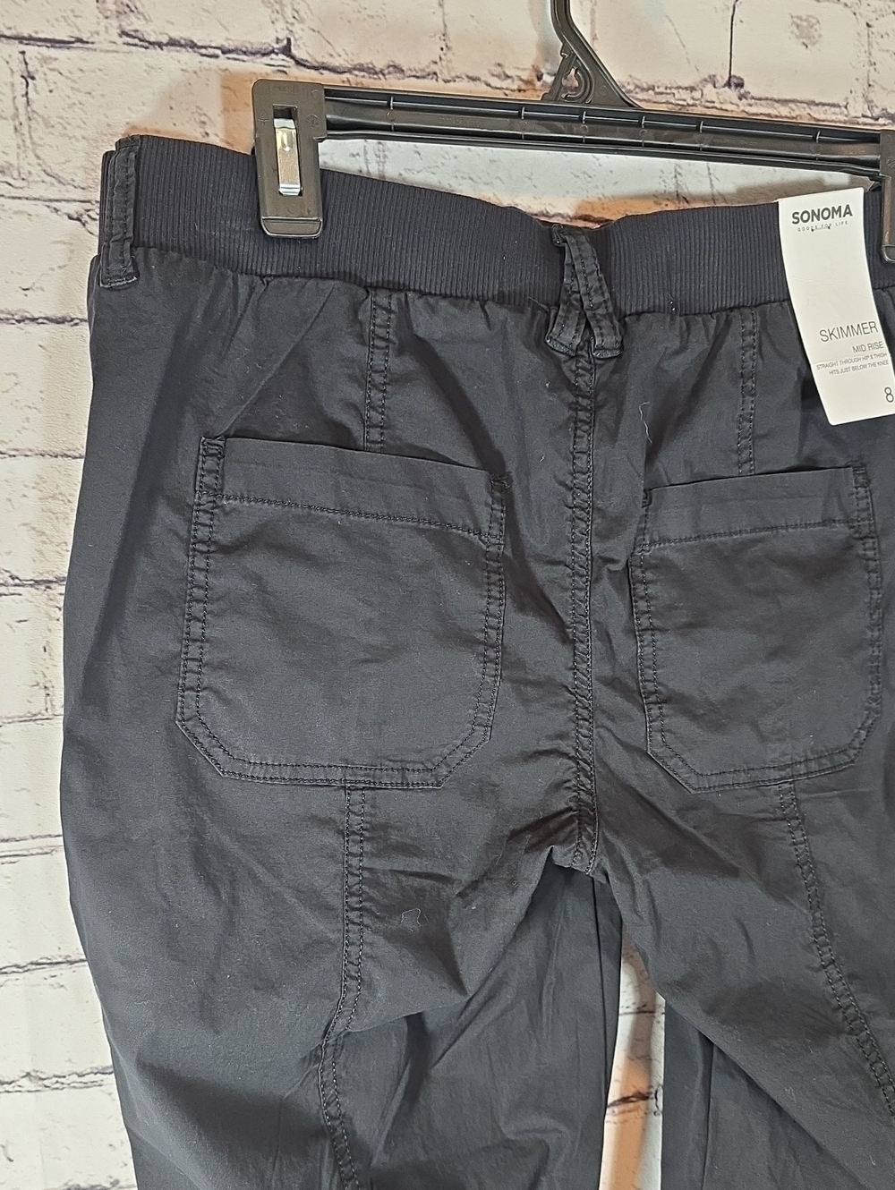 Sonoma Black Mid Rise Capri Pants Size 8 NWT - Picture 8 of 13